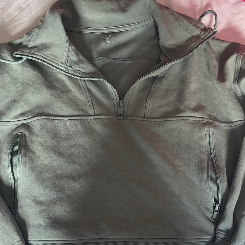 Stylish Green Quarter-Zip Pullover